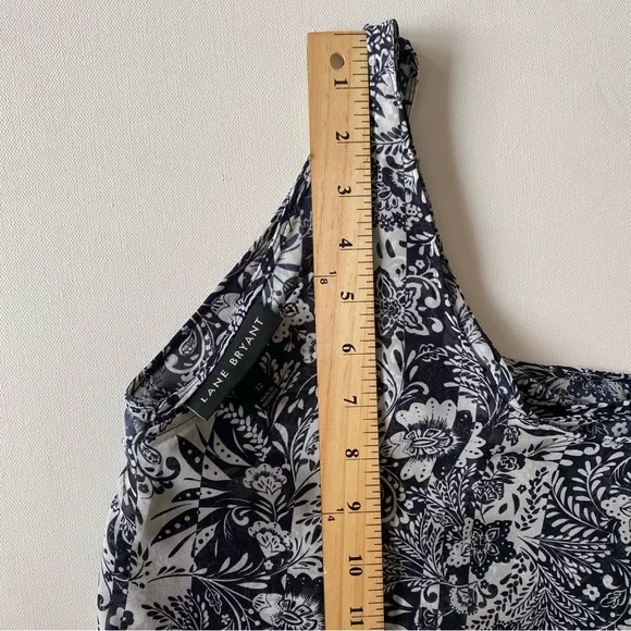 Lane Bryant -Floral Pattern V-Neck Chiffon Tank Top Swing Double-Layer - Size 12 - Picture 10 of 11